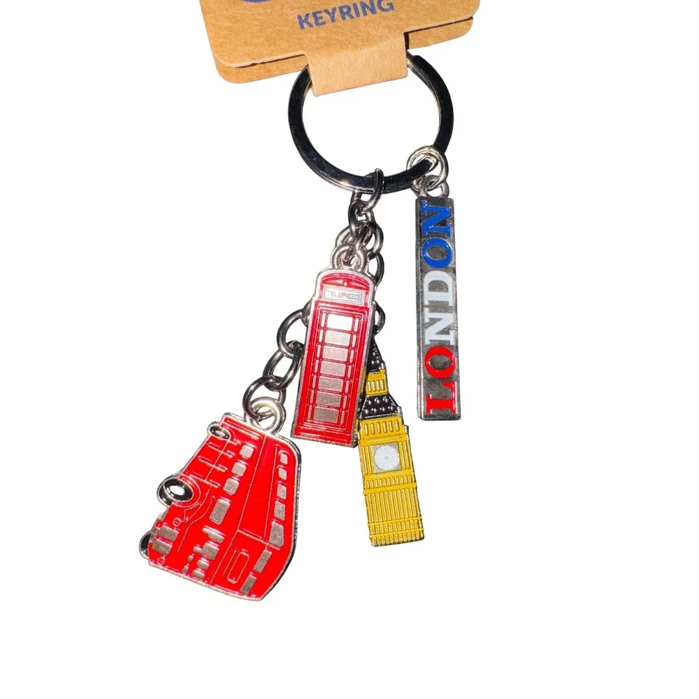 Glorious Britain Keyring London Bus Phone‎ Booth Big Ben Charm Souvenir Gift New